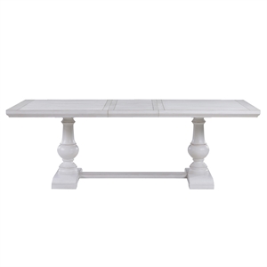 Pemberly Row Contemporary 72-90&quot Dining Table with 18&quot Leaf in White