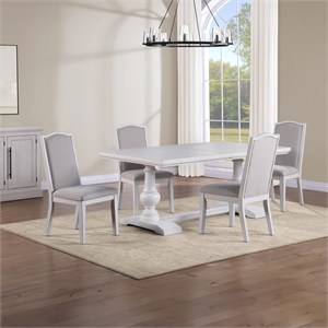 Pemberly Row Modern / Contemporary White 5-piece Complete Dining Set