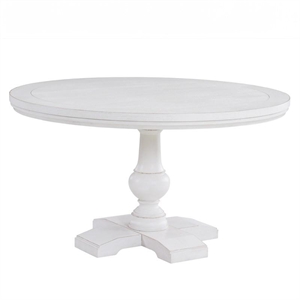 Pemberly Row Modern / Contemporary 54&quot Round Dining Table in White