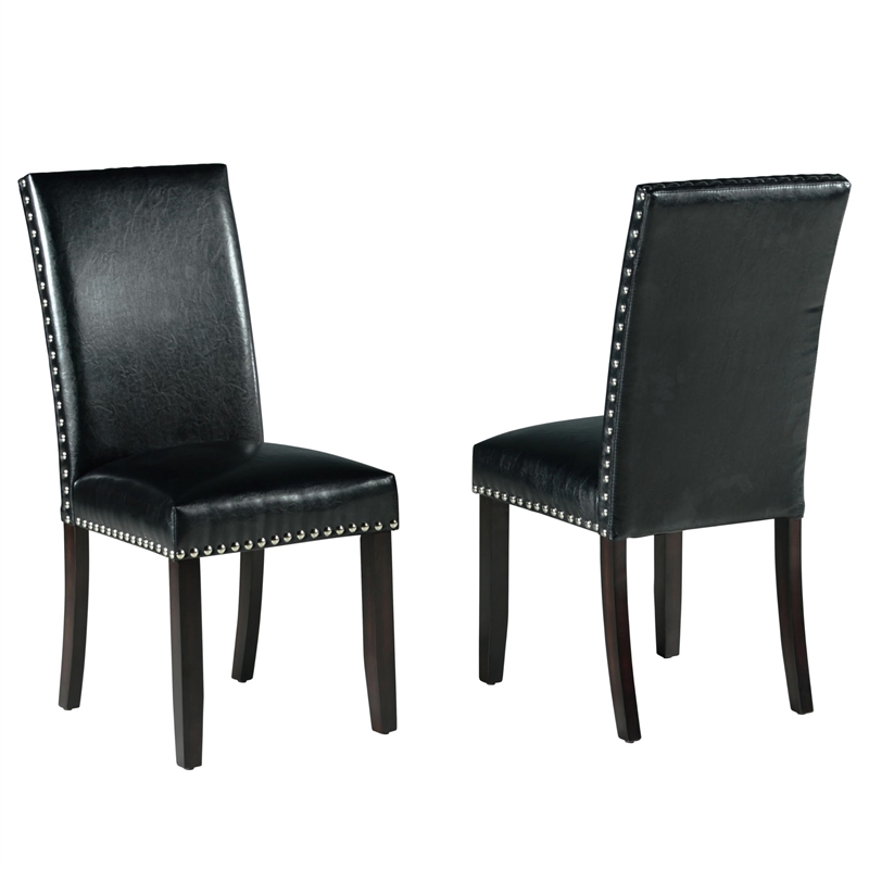 Pemberly Row Faux Leather Seating Contemporary 5-piece Dining Set in White