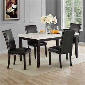 Pemberly Row Engineered Wood Contemporary 6-piece Dining set in Black