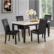 Pemberly Row Engineered Wood Contemporary 6-piece Dining set in Black