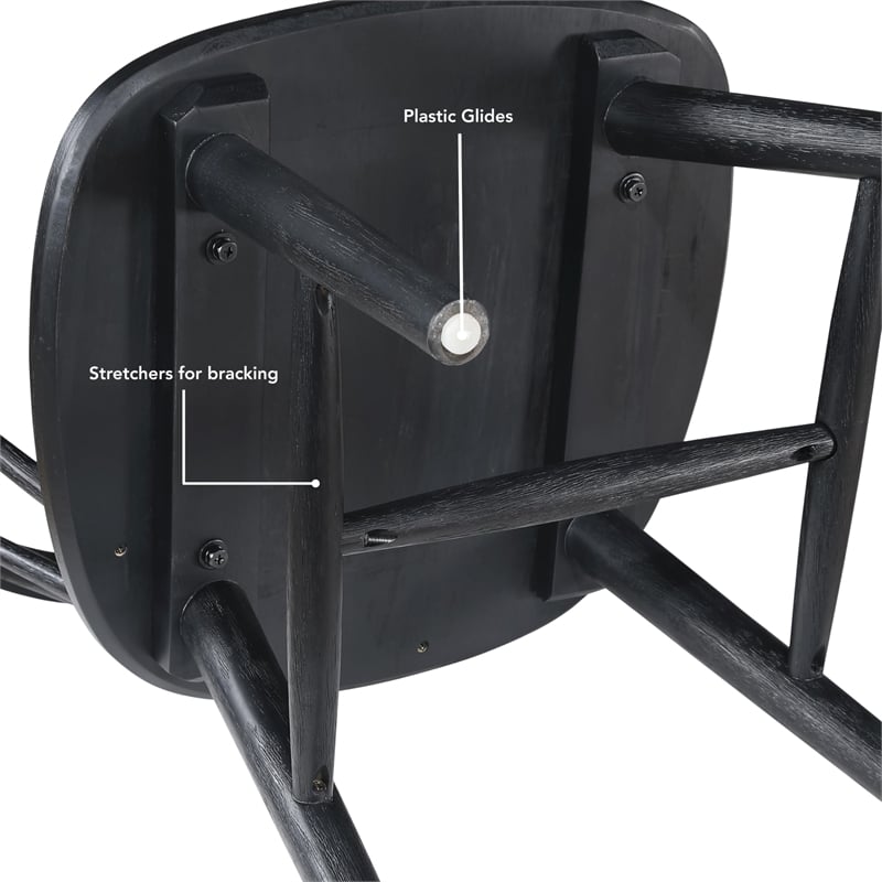 Pemberly Row Contemporary 5-piece 42in Round Dining Set in Black