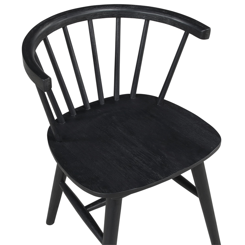 Pemberly Row Modern / Contemporary Solid Wood Dining Chair in Black