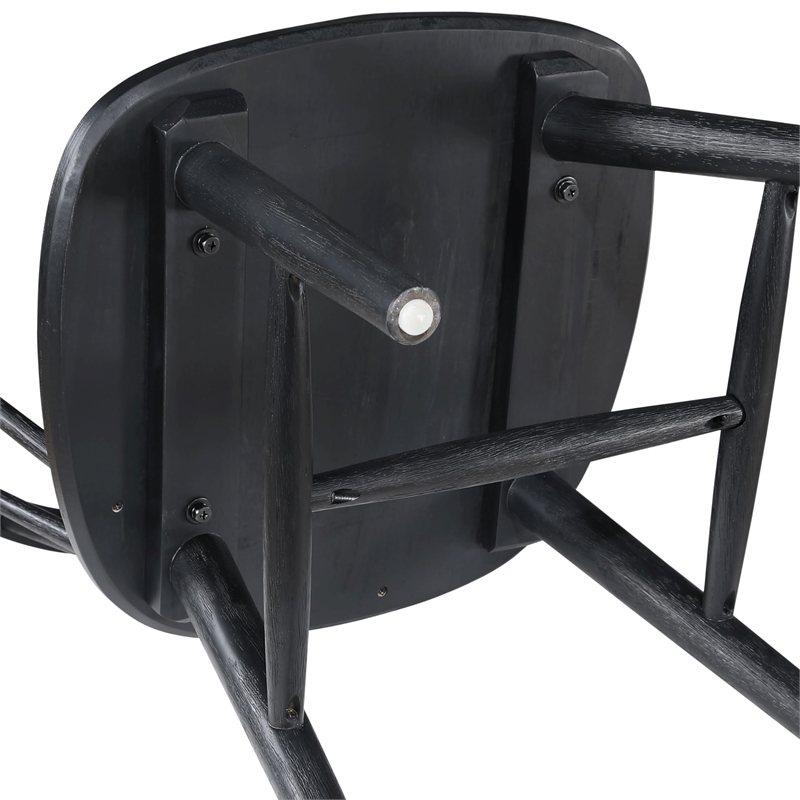 Pemberly Row Modern / Contemporary Solid Wood Dining Chair in Black