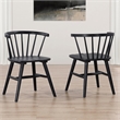Pemberly Row Modern / Contemporary Solid Wood Dining Chair in Black