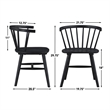 Pemberly Row Modern / Contemporary Solid Wood Dining Chair in Black