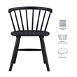 Pemberly Row Modern / Contemporary Solid Wood Dining Chair in Black