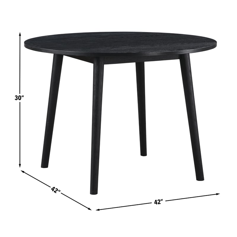 Pemberly Row Engineered Wood Modern / Contemporary Black Round Table