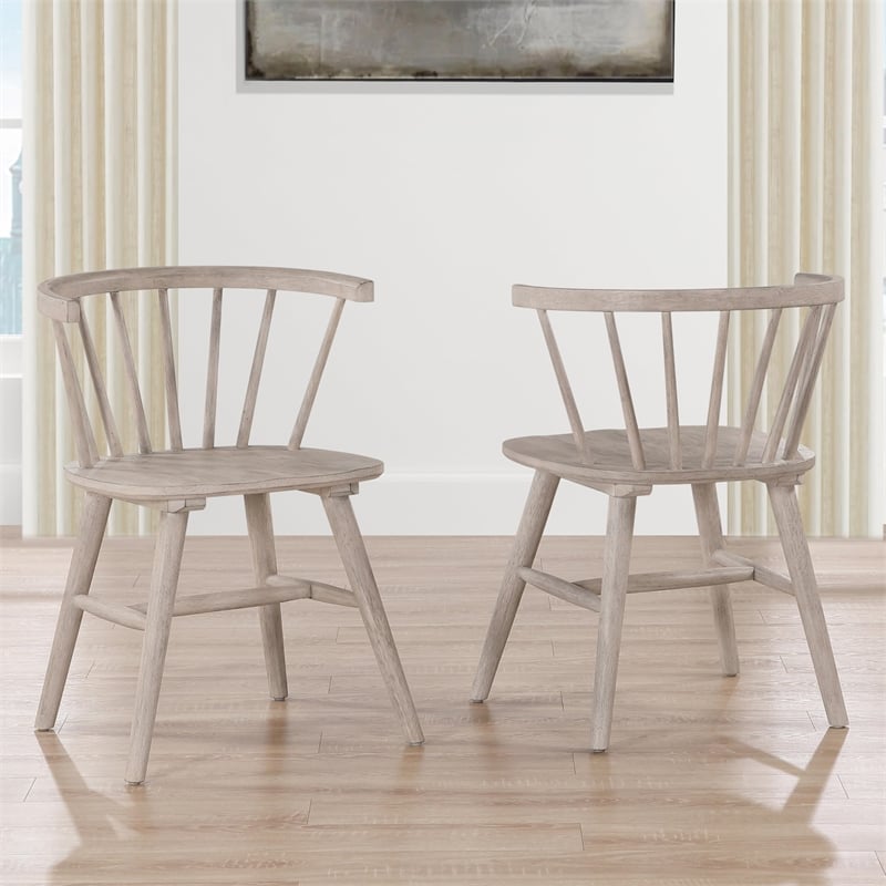 Pemberly Row Modern / Contemporary Solid Wood Dining Chair in Tan