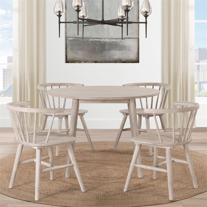 Pemberly Row Modern / Contemporary Solid Wood Dining Chair in Tan