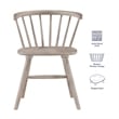 Pemberly Row Modern / Contemporary Solid Wood Dining Chair in Tan