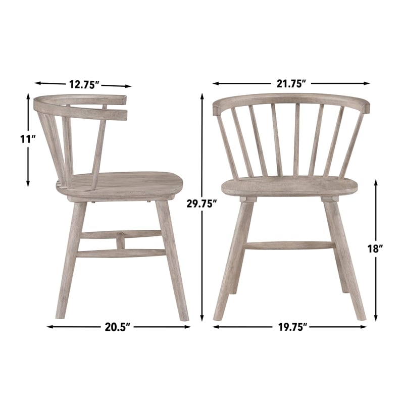 Pemberly Row Modern / Contemporary Solid Wood Dining Chair in Tan