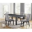 Pemberly Row Contemporary Black Dining Table With 4 Gray Chairs