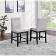Pemberly Row Contemporary Black Counter Table With 8 Gray Counter Chairs