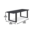 Pemberly Row Contemporary Black Counter Table With 8 Gray Counter Chairs