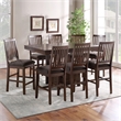 Pemberly Row Contemporary 9-Piece Counter Dining Set in Brown