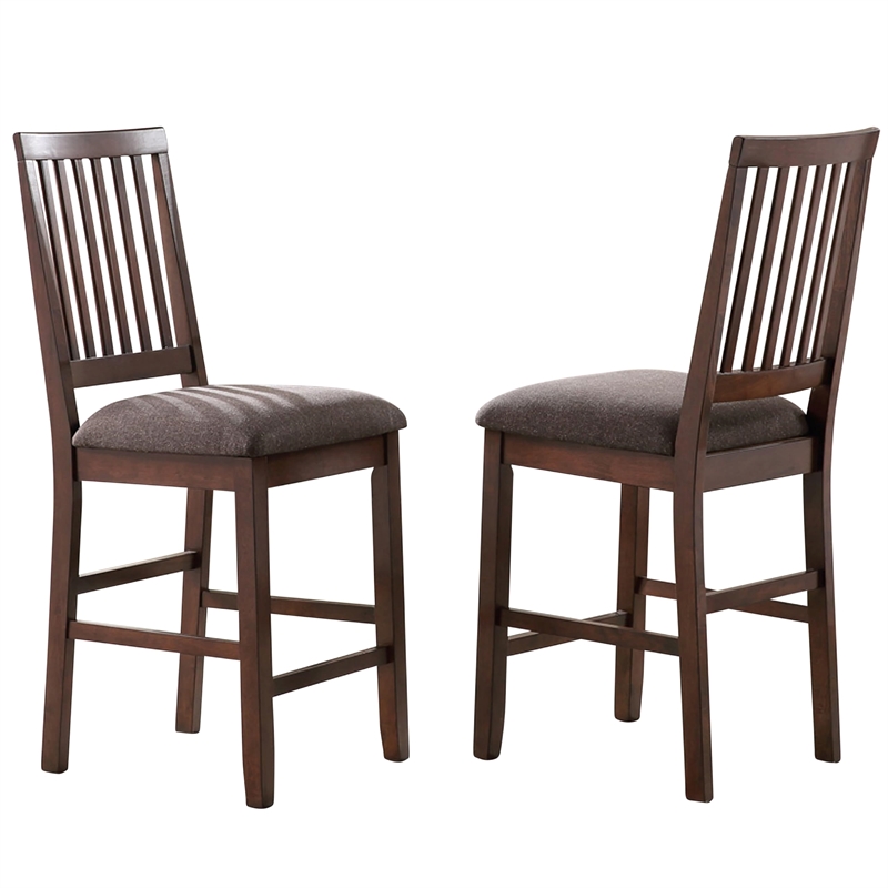 Pemberly Row Contemporary 9-Piece Counter Dining Set in Brown