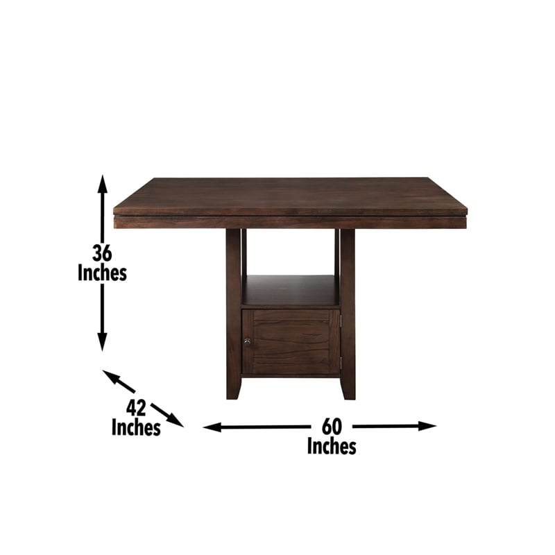Pemberly Row Contemporary 9-Piece Counter Dining Set in Brown