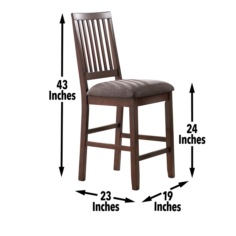 Pemberly Row Contemporary 9-Piece Counter Dining Set in Brown