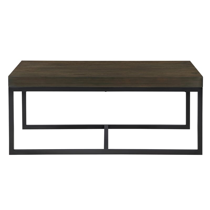 Pemberly Row Rectangular Nesting Table with 2 Stools in Brown