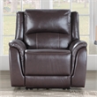 Pemberly Row Faux Leather Contemporary Power Recliner in Chocolate