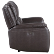 Pemberly Row Faux Leather Contemporary Power Recliner in Chocolate