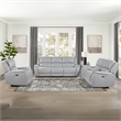 Pemberly Row Faux Leather Contemporary Power Recliner in Gray