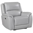 Pemberly Row Faux Leather Contemporary Power Recliner in Gray