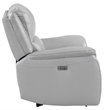 Pemberly Row Faux Leather Contemporary Power Recliner in Gray