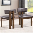 Pemberly Row Faux Leather Seating Contemporary Dining Chair in Brown