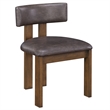 Pemberly Row Faux Leather Seating Contemporary Dining Chair in Brown
