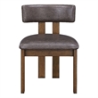 Pemberly Row Faux Leather Seating Contemporary Dining Chair in Brown