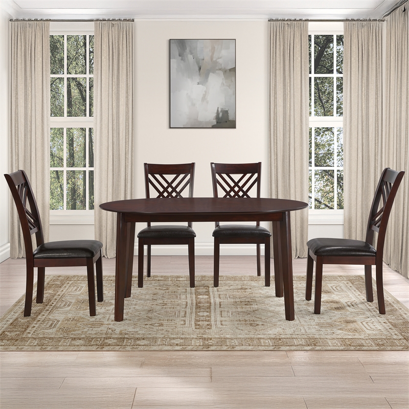 Pemberly Row Modern / Contemporary Oval Dining Table in Brown