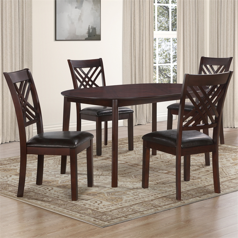 Pemberly Row Modern / Contemporary Oval Dining Table in Brown