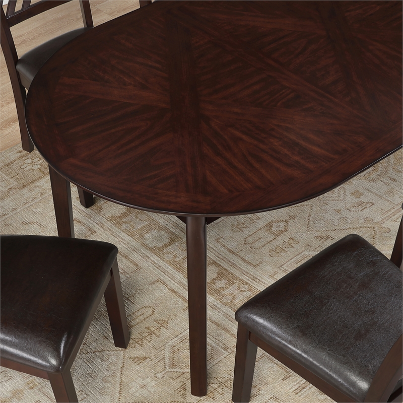 Pemberly Row Modern / Contemporary Oval Dining Table in Brown