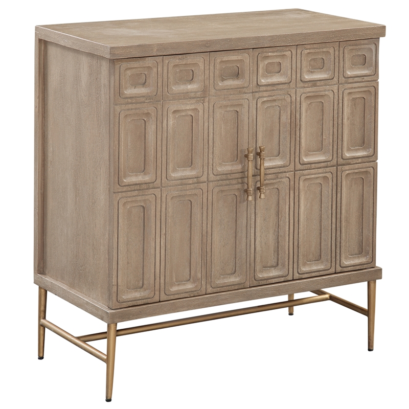 Pemberly Row Modern / Contemporary 2-Door Accent Cabinet in Brown