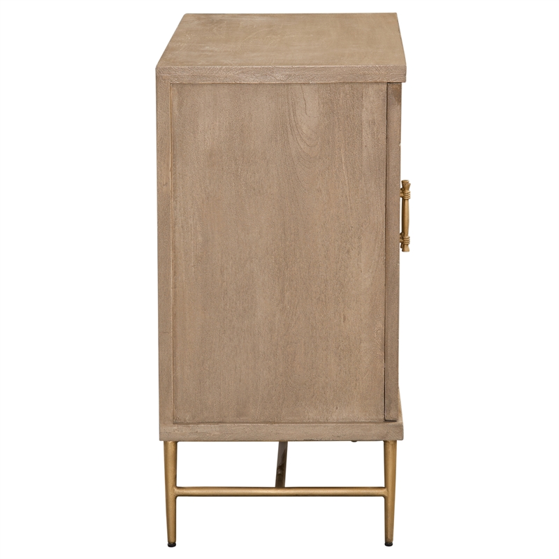 Pemberly Row Modern / Contemporary 2-Door Accent Cabinet in Brown