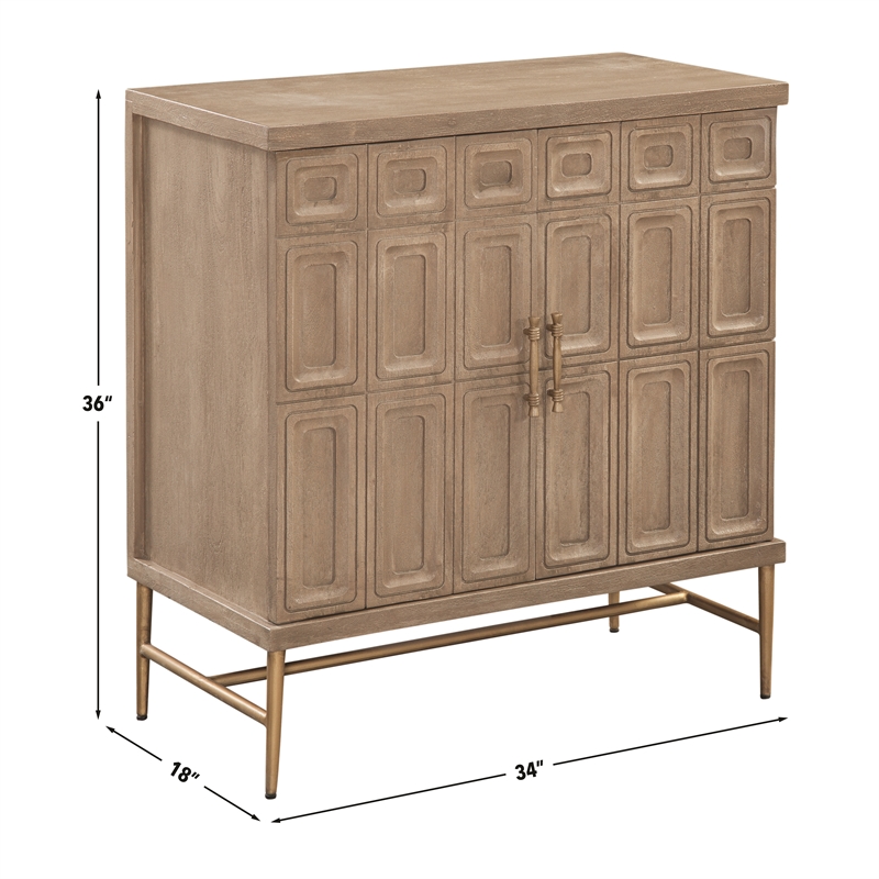Pemberly Row Modern / Contemporary 2-Door Accent Cabinet in Brown