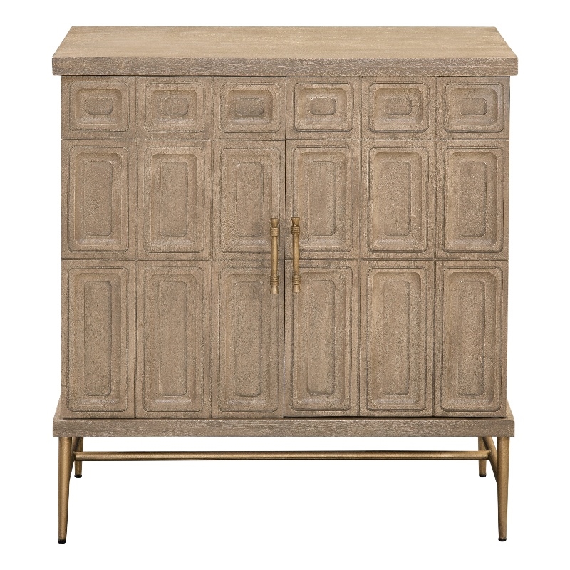 Pemberly Row Modern / Contemporary 2-Door Accent Cabinet in Brown