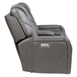 Pemberly Row Contemporary Triple Power Leather Theater Love Seat in Gray
