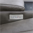 Pemberly Row Contemporary Triple Power Leather Theater Love Seat in Gray