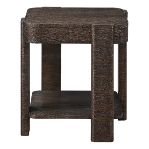 Pemberly Row Contemporary Espresso Square End Table in Brown