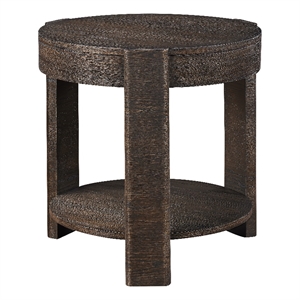 Pemberly Row Modern / Contemporary Espresso Round End Table in Brown