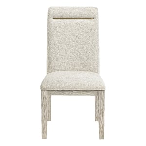 Pemberly Row Polyester Fabric Contemporary Side Chair in Tan/Sand