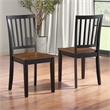 Pemberly Row Solid Wood Two-Tone Farmhouse Chair in Walnut and Ebony