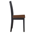 Pemberly Row Solid Wood Two-Tone Farmhouse Chair in Walnut and Ebony