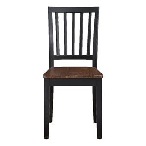 Pemberly Row Solid Wood Two-Tone Farmhouse Chair in Walnut and Ebony
