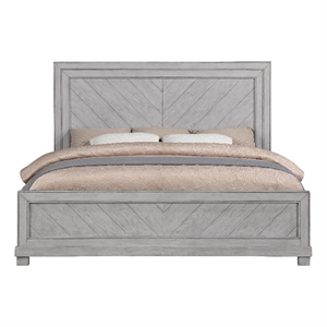 Pemberly Row Engineered Wood Modern / Contemporary King Bed in Gray