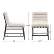 Pemberly Row Eggshell Polyester Side Chair with Black Iron Base